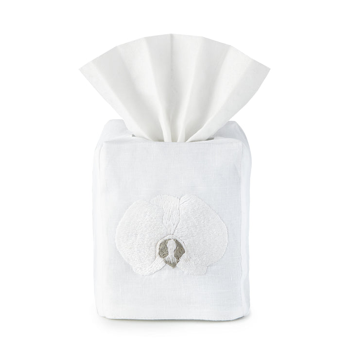 Orchid Tissue Box Cover - Loro Lino Fine Linens