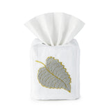 Aspen Leaf Tissue Box Cover - Loro Lino Fine Linens