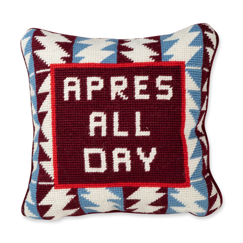 Apres Ski Needlepoint Pillow - Loro Lino Fine Linens