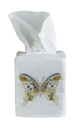 Freddy Butterfly Tissue Box Cover - Loro Lino Fine Linens