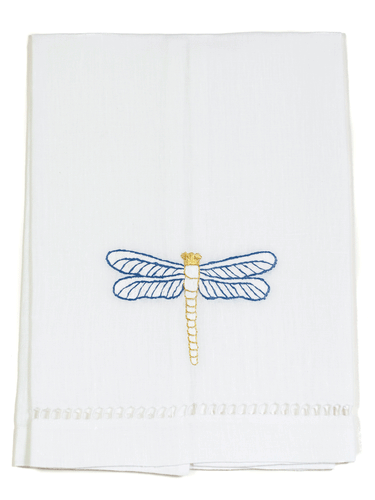 Hamptons Dragonfly Tip Towel - Loro Lino Fine Linens