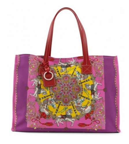 Fabulous Tote Carousel in Pink Rani Arabella - Loro Lino Fine Linens