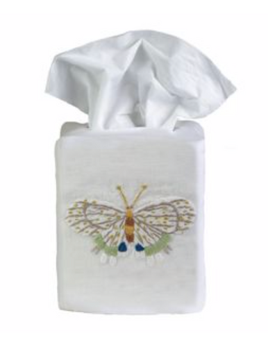 Fishers Butterfly Tissue Box Cover - Loro Lino Fine Linens