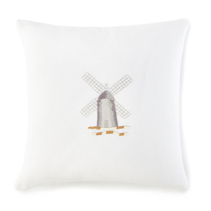 Water Mill White Linen Pillow 20x20 - Loro Lino Fine Linens